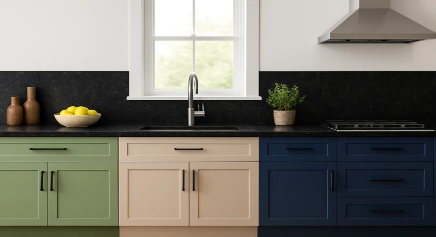 Color Cabinets With Black Granite Countertops